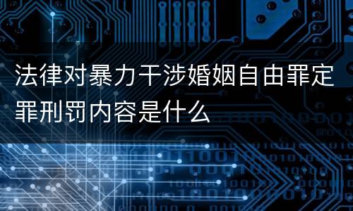 法律对暴力干涉婚姻自由罪定罪刑罚内容是什么