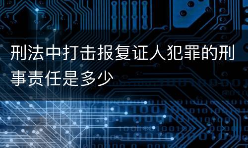 刑法中打击报复证人犯罪的刑事责任是多少
