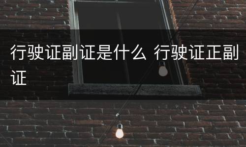 行驶证副证是什么 行驶证正副证