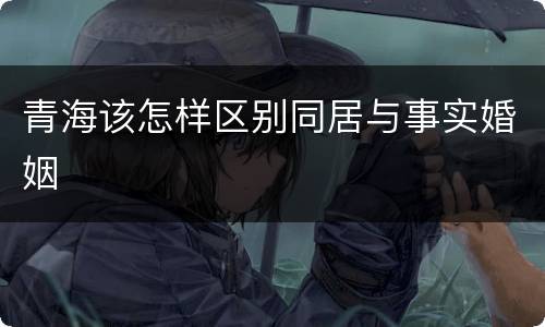 青海该怎样区别同居与事实婚姻