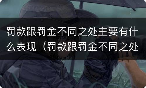 罚款跟罚金不同之处主要有什么表现（罚款跟罚金不同之处主要有什么表现呢）