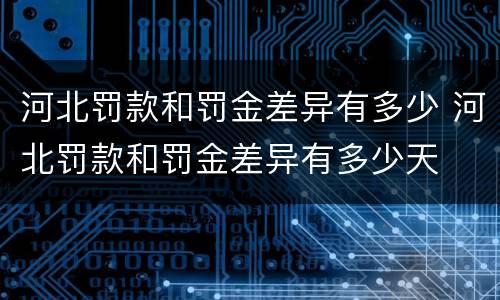 河北罚款和罚金差异有多少 河北罚款和罚金差异有多少天