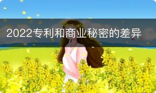 2022专利和商业秘密的差异