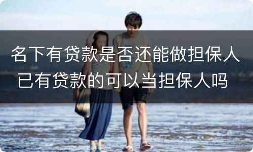 名下有贷款是否还能做担保人 已有贷款的可以当担保人吗