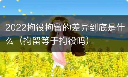 2022拘役拘留的差异到底是什么（拘留等于拘役吗）