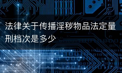 法律关于传播淫秽物品法定量刑档次是多少