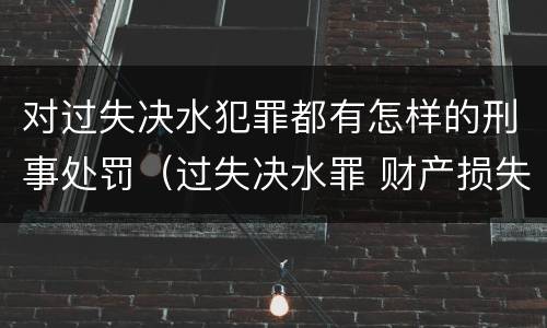 对过失决水犯罪都有怎样的刑事处罚（过失决水罪 财产损失标准）