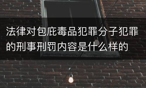 法律对包庇毒品犯罪分子犯罪的刑事刑罚内容是什么样的