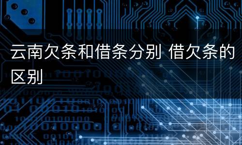 云南欠条和借条分别 借欠条的区别