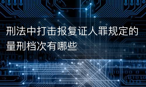 刑法中打击报复证人罪规定的量刑档次有哪些