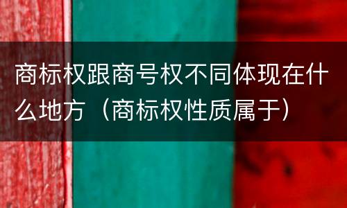 商标权跟商号权不同体现在什么地方（商标权性质属于）