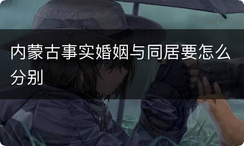 内蒙古事实婚姻与同居要怎么分别