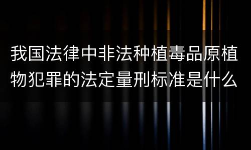 我国法律中非法种植毒品原植物犯罪的法定量刑标准是什么