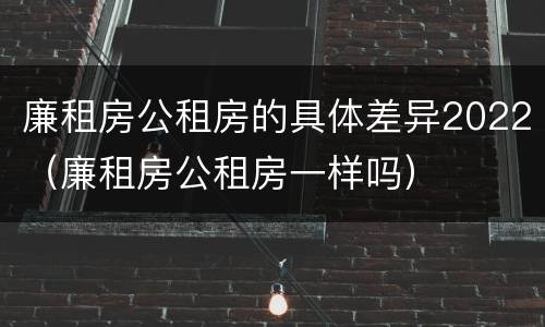 廉租房公租房的具体差异2022（廉租房公租房一样吗）