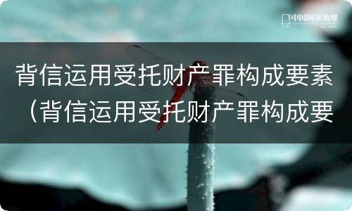 背信运用受托财产罪构成要素（背信运用受托财产罪构成要素包括）