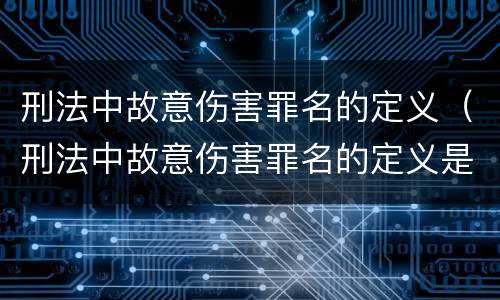 刑法中故意伤害罪名的定义（刑法中故意伤害罪名的定义是什么）