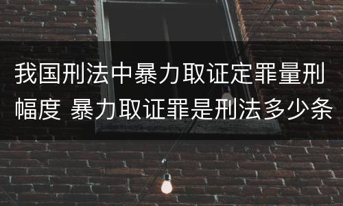 我国刑法中暴力取证定罪量刑幅度 暴力取证罪是刑法多少条