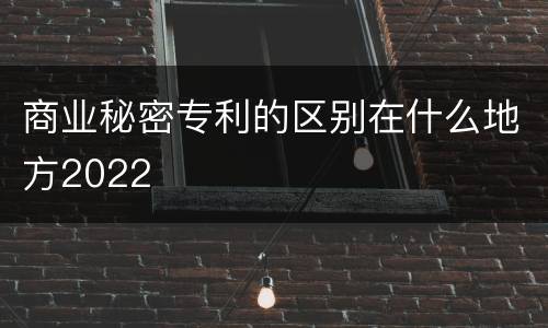 商业秘密专利的区别在什么地方2022