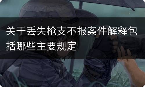 关于丢失枪支不报案件解释包括哪些主要规定