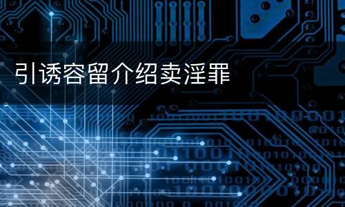 引诱容留介绍卖淫罪