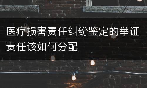 医疗损害责任纠纷鉴定的举证责任该如何分配