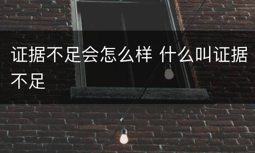 证据不足会怎么样 什么叫证据不足