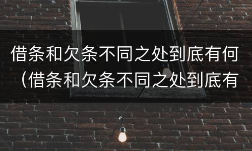 借条和欠条不同之处到底有何（借条和欠条不同之处到底有何不同）