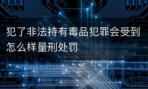 犯了非法持有毒品犯罪会受到怎么样量刑处罚
