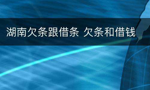 湖南欠条跟借条 欠条和借钱