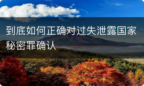 到底如何正确对过失泄露国家秘密罪确认