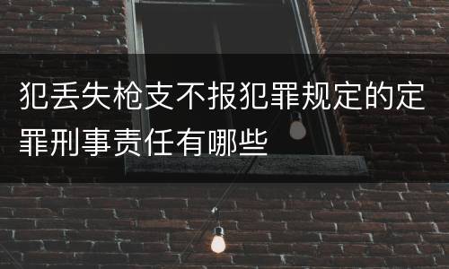犯丢失枪支不报犯罪规定的定罪刑事责任有哪些
