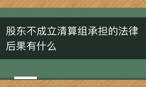 股东不成立清算组承担的法律后果有什么