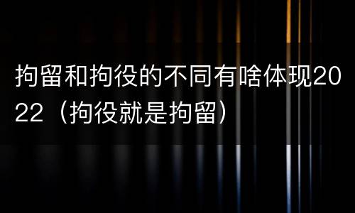 拘留和拘役的不同有啥体现2022（拘役就是拘留）