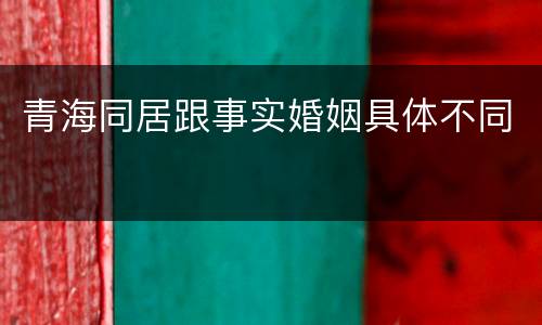 青海同居跟事实婚姻具体不同