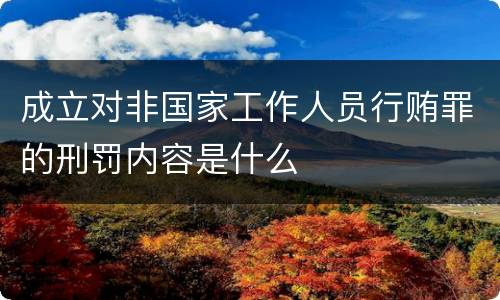 成立对非国家工作人员行贿罪的刑罚内容是什么