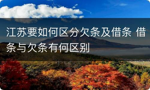 江苏要如何区分欠条及借条 借条与欠条有何区别