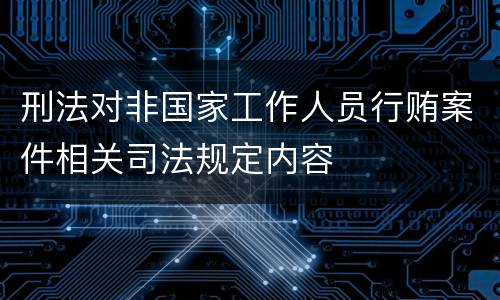 刑法对非国家工作人员行贿案件相关司法规定内容