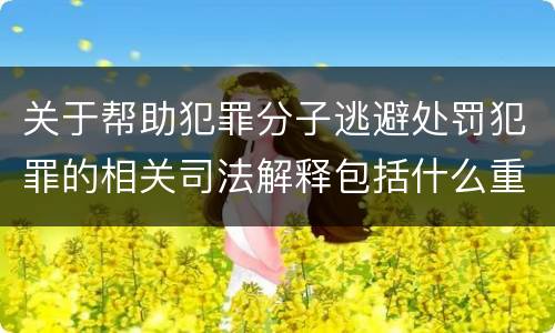 关于帮助犯罪分子逃避处罚犯罪的相关司法解释包括什么重要内容