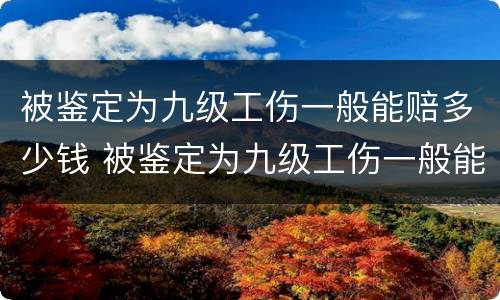 被鉴定为九级工伤一般能赔多少钱 被鉴定为九级工伤一般能赔多少钱一个月