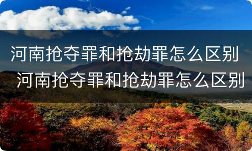 河南抢夺罪和抢劫罪怎么区别 河南抢夺罪和抢劫罪怎么区别的
