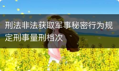 刑法非法获取军事秘密行为规定刑事量刑档次