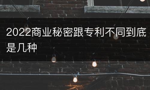 2022商业秘密跟专利不同到底是几种