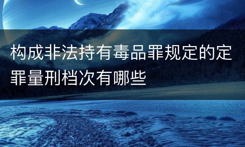 构成非法持有毒品罪规定的定罪量刑档次有哪些