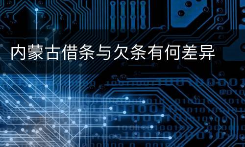 内蒙古借条与欠条有何差异