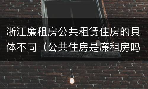 浙江廉租房公共租赁住房的具体不同（公共住房是廉租房吗）