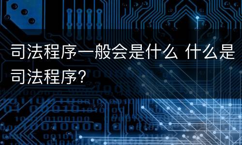 司法程序一般会是什么 什么是司法程序?