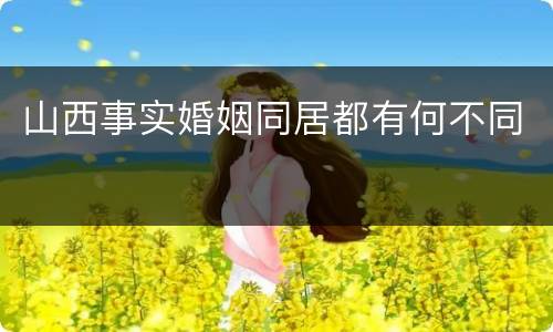 山西事实婚姻同居都有何不同