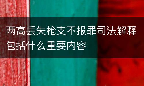 两高丢失枪支不报罪司法解释包括什么重要内容