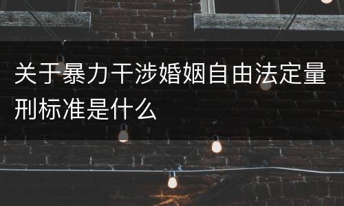 关于暴力干涉婚姻自由法定量刑标准是什么