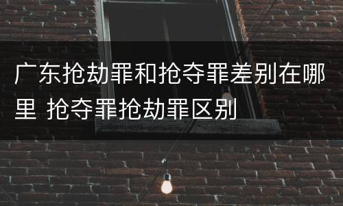 广东抢劫罪和抢夺罪差别在哪里 抢夺罪抢劫罪区别